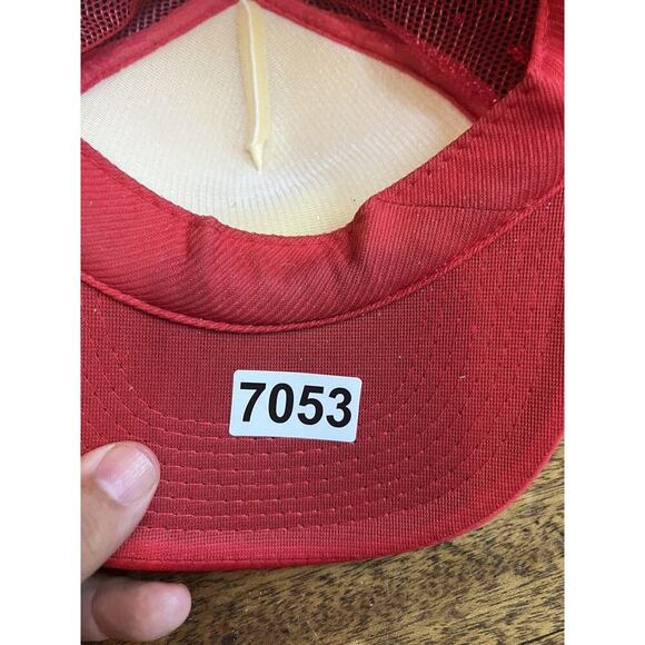 Vintage Budweiser‎ Hat Bud Beer Biere Snapback Trucker Mesh Cap Red White - - Picture 5 of 5